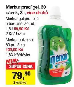 Šlak Merkur prací gel, 60 dávek, 3l nabídka