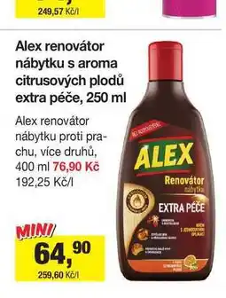 Šlak ALEX Renovátor nábytku antistatický s vůní pomeranče 250ml nabídka