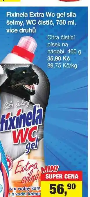 Šlak Fixinela Extra Wc gel síla šelmy, WC čistič, 750 ml, více druhů nabídka