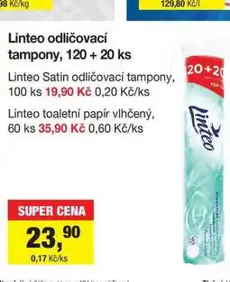 Šlak Linteo odličovací tampony, 120 + 20 ks nabídka