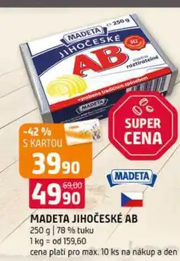 Terno Madeta Jihočeské AB máslo 250g nabídka