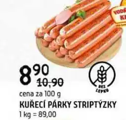 Terno Vodňanské Kuře Kuřecí párky striptýzky 100g nabídka