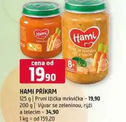 Terno Hami příkrm 125 g První lžička mrkvička 200 g Vývar se zeleninou, rýží a telecím nabídka