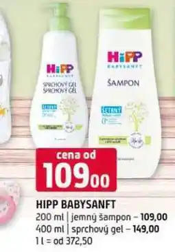 Terno Hipp babysanft 200 ml jemný šampon 400 ml sprchový gel nabídka