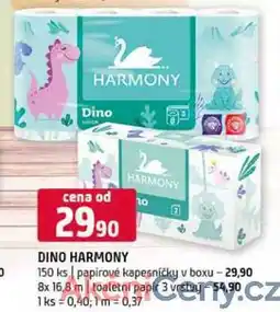 Terno Dino harmony 150 ks papirové kapesničky v boxu 8x 16.8 m toaletní papir 3 vrst nabídka