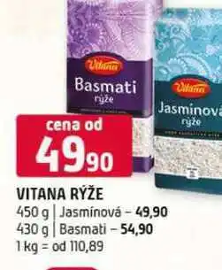 Terno Vitana rýže 450 g Jasmínová 430 g Basmati nabídka