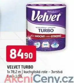 Terno Velvet turbo 1x 78,2 m kuchyňská role 3vrstvá nabídka
