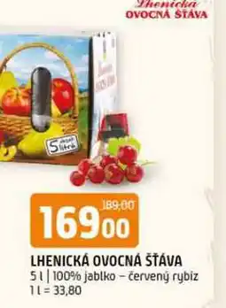 Terno Lhenická ovocná štáva 5l 100% jablko-červený rybíz nabídka