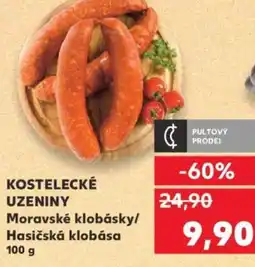 Kaufland KOSTELECKÉ UZENINY Moravské klobásky/ Hasičská klobása nabídka