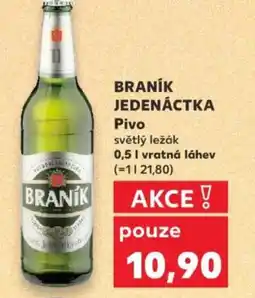 Kaufland BRANÍK JEDENÁCTKA Pivo nabídka