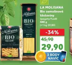 Kaufland LA MOLISANA Bio semolinové těstoviny špagety/fusilli nabídka