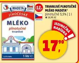Penny Market TRVANLIVÉ PLNOTUČNÉ MLÉKO MADETA nabídka