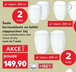 Kaufland Sada termosklenic na latté/ cappuccino/ čaj nabídka