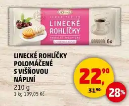 Penny Market LINECKÉ ROHLÍČKY POLOMÁČENÉ S VIŠŇOVOU NÁPLNÍ nabídka