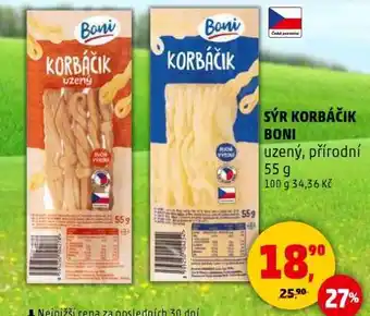 Penny Market SÝR KORBÁČIK BONI nabídka