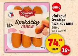 Penny Market VÝBĚROVÉ ŠPEKÁČKY ŘEZNÍKŮV TALÍŘ nabídka