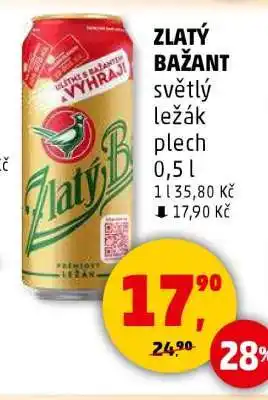 Penny Market ZLATÝ BAŽANT světlý ležák plech 0,5 l nabídka