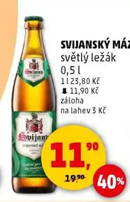 Penny Market Svijanský Máz světlý ležák nabídka