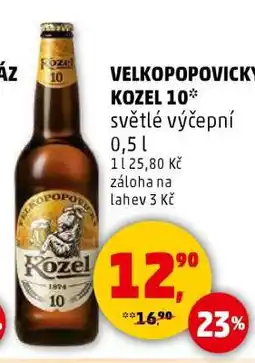 Penny Market VELKOPOPOVICKÝ KOZEL 10 světlé výčepní nabídka