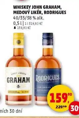 Penny Market WHISKEY JOHN GRAHAM, MEDOVÝ LIKÉR, RODRIGUES nabídka