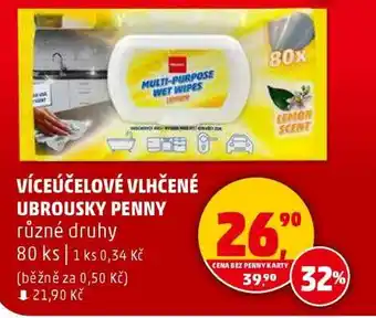 Penny Market Víceúčelové vlhčené ubrousky Penny nabídka
