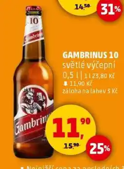 Penny Market Gambrinus 10 světlé výčepní nabídka