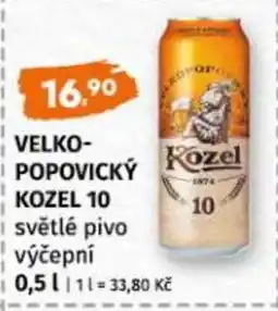 Terno VELKOPOPOVICKÝ KOZEL 10 světlé pivo výčepní nabídka