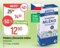 Globus MADETA Jihočeské mléko nabídka