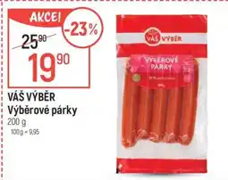 Globus VÁŠ VÝBĚR Výběrové párky nabídka