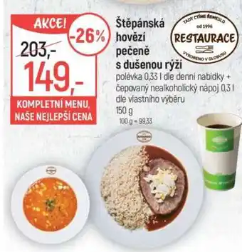 Globus Štěpánská hovězí pečeně s dušenou rýží nabídka