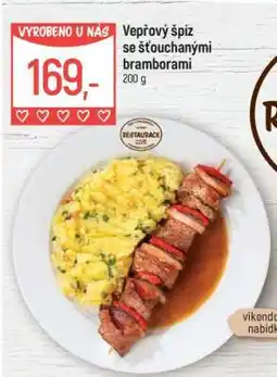 Globus Vepřový špíz se šťouchanými bramborami nabídka