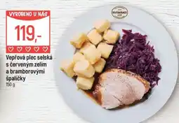 Globus Vepřová plec selská s červeným zelím a bramborovými špalíčky nabídka