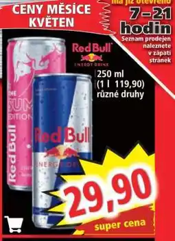 Norma Red Bull energy drink nabídka