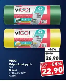 Kaufland VIGO! Odpadkové pytle 60 l nabídka