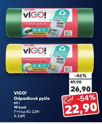 Kaufland VIGO! Odpadkové pytle 60 l nabídka