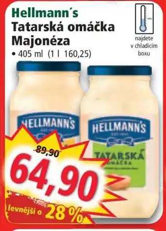 Norma HELLMANN'S TATARSKÁ OMÁČKA, MAJONÉZA nabídka