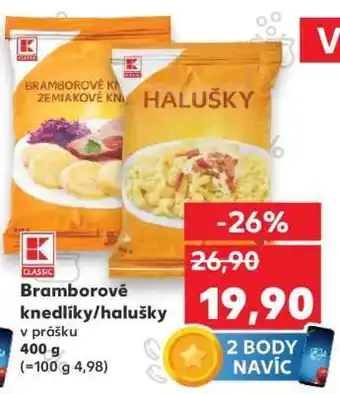 Kaufland Bramborové knedlíky/halušky v prášku nabídka