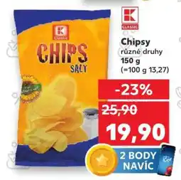Kaufland Chipsy různé druhy nabídka