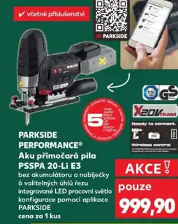 Kaufland PARKSIDE PERFORMANCE® Aku přímočará pila PSSPA 20-Li E3 nabídka