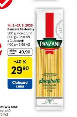 Tesco Panzani těstoviny nabídka