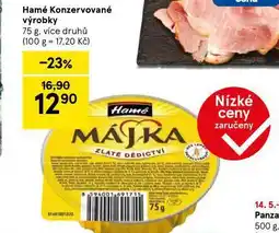 Tesco Hamé konzervované výrovky nabídka