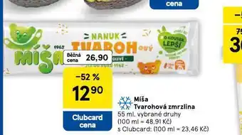 Tesco Míša tvarohová zmrzlina nabídka