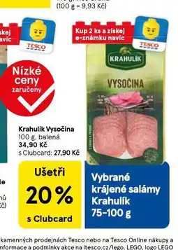 Tesco Krahulík vysočina nabídka