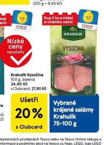 Tesco Krahulík vysočina nabídka