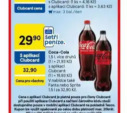 Tesco Coca cola, fanta, sprite nabídka