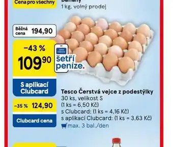 Tesco Čerstvá vejce z podestýlky 30 ks s nabídka