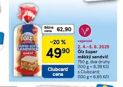 Tesco Ölz super měkký sandvič nabídka
