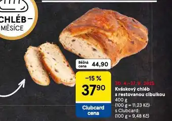 Tesco Kváskový chléb s restovanou cibulkou nabídka