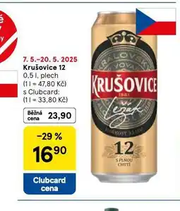 Tesco Pivo krušovice 12 královský ležák nabídka