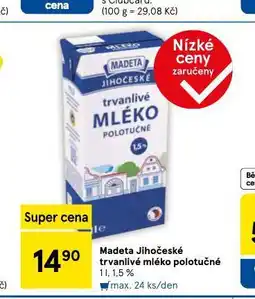 Tesco Madeta jihočeské trvanlivé mléko polotučné nabídka